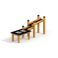 render of sand and water play set with gutter